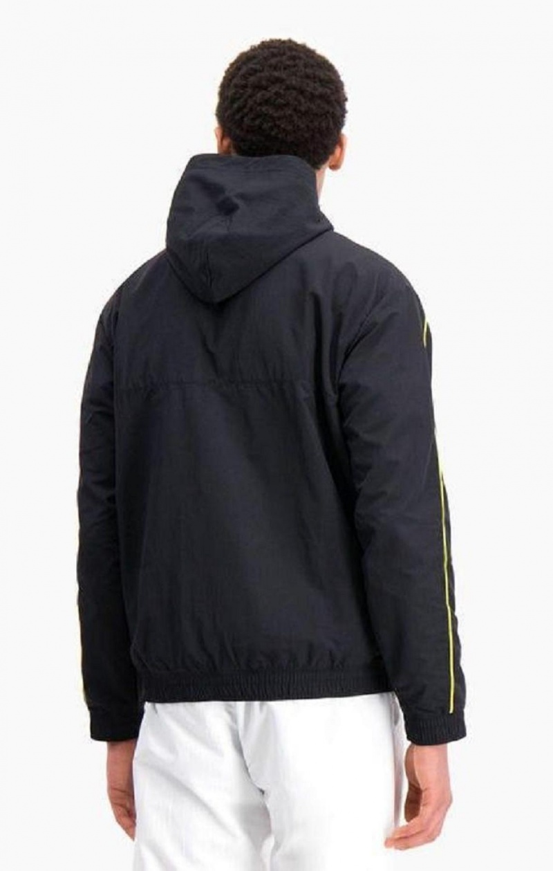 Chandals Champion Half Zip-Up Encapuchado Pista Jacket Negras | 0691-UTONL