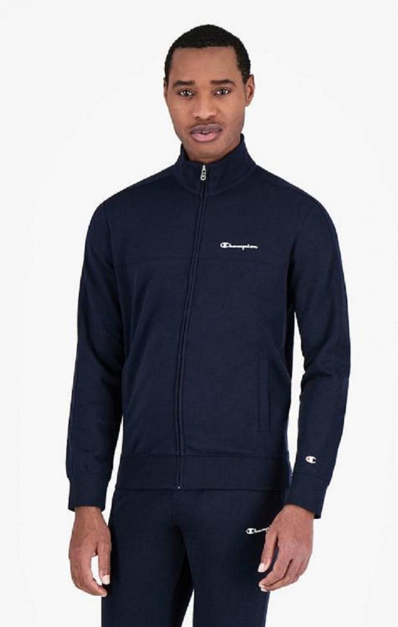 Chandals Champion Script Logo Detail Zip-Up Sweatsuit Azules Oscuro | 8609-BIHAW