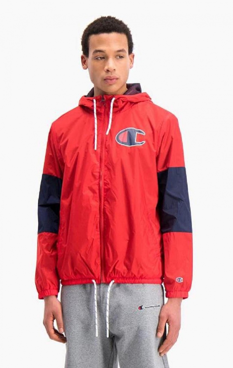 Chaquetas Champion Colour Block Sleeve C Logo Jacket Rojas | 6051-QPBYW