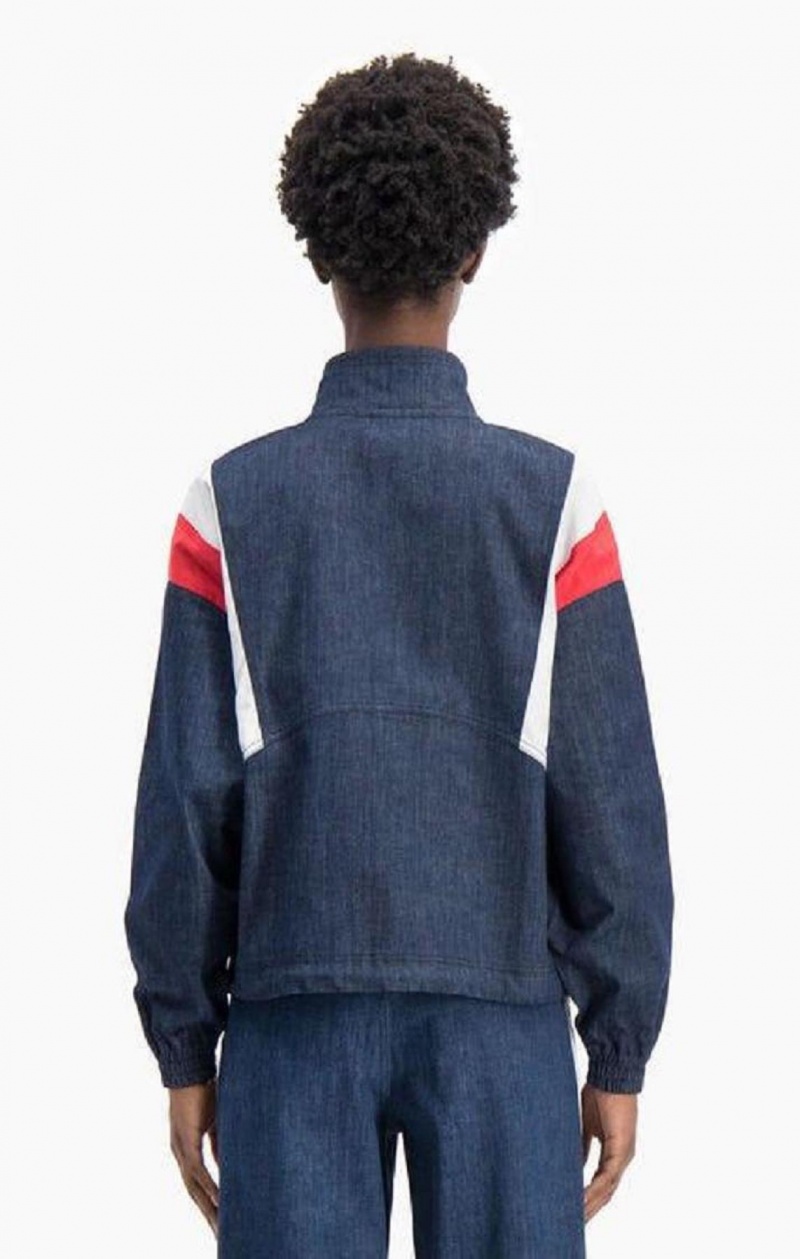 Chaquetas Champion Denim Stripe Pista Jacket Turquesa Azules | 3760-KCTGI