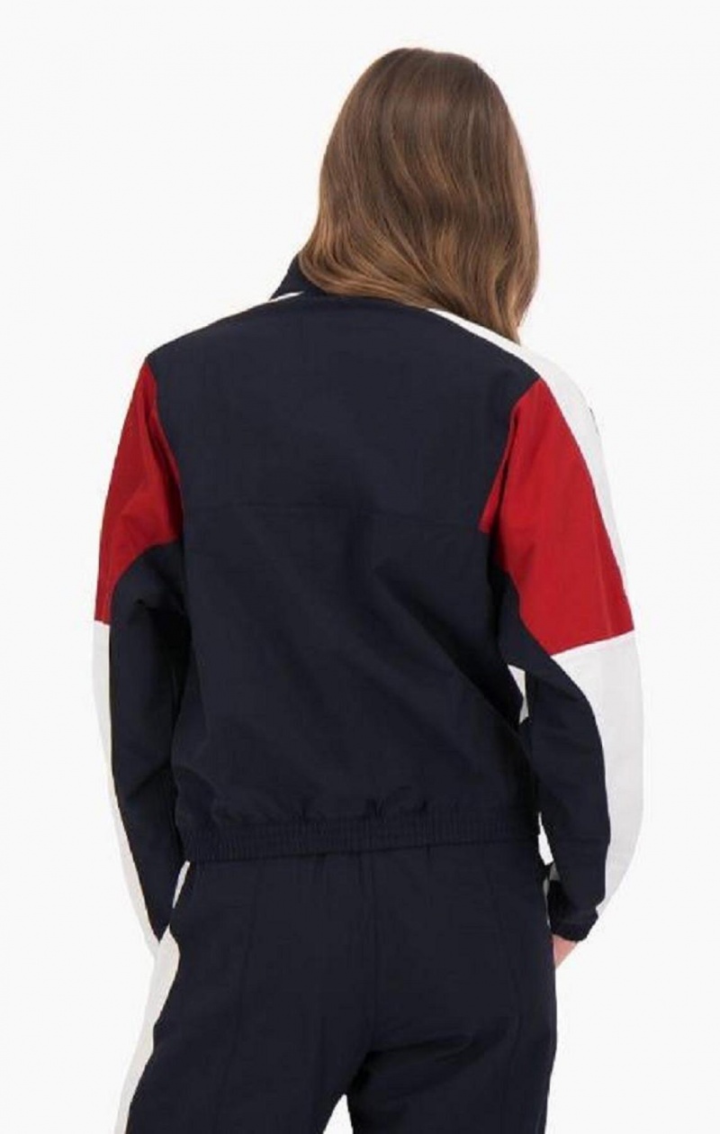 Chaquetas Champion Half Zip-Up Colour Block Pista Jacket Azules Oscuro | 6308-FRNGQ