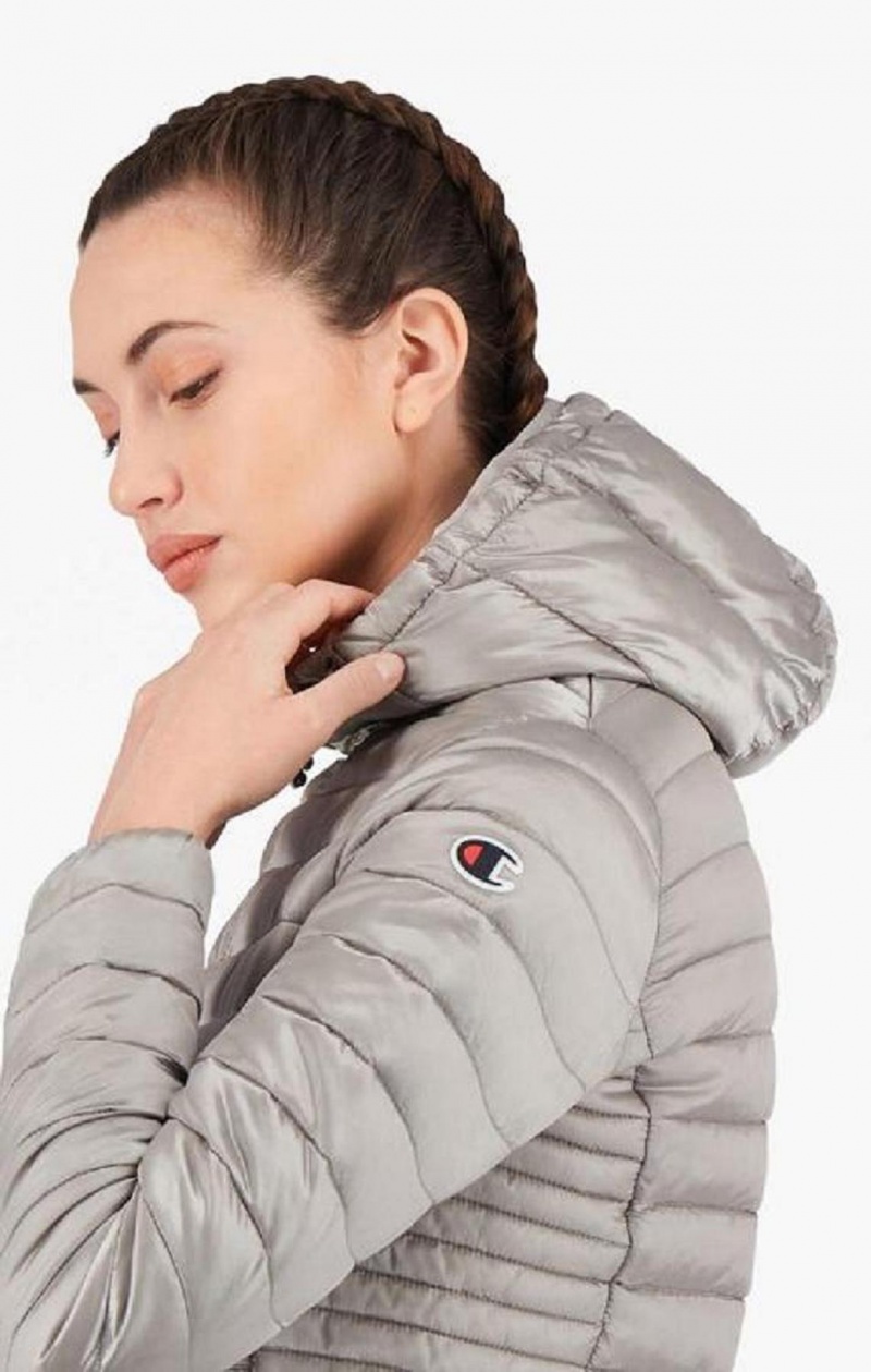 Chaquetas Champion Ligeros Acolchado Encapuchado Jacket Blancas | 4619-KFVNH