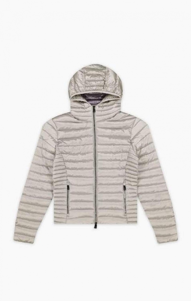 Chaquetas Champion Ligeros Acolchado Encapuchado Jacket Blancas | 4619-KFVNH