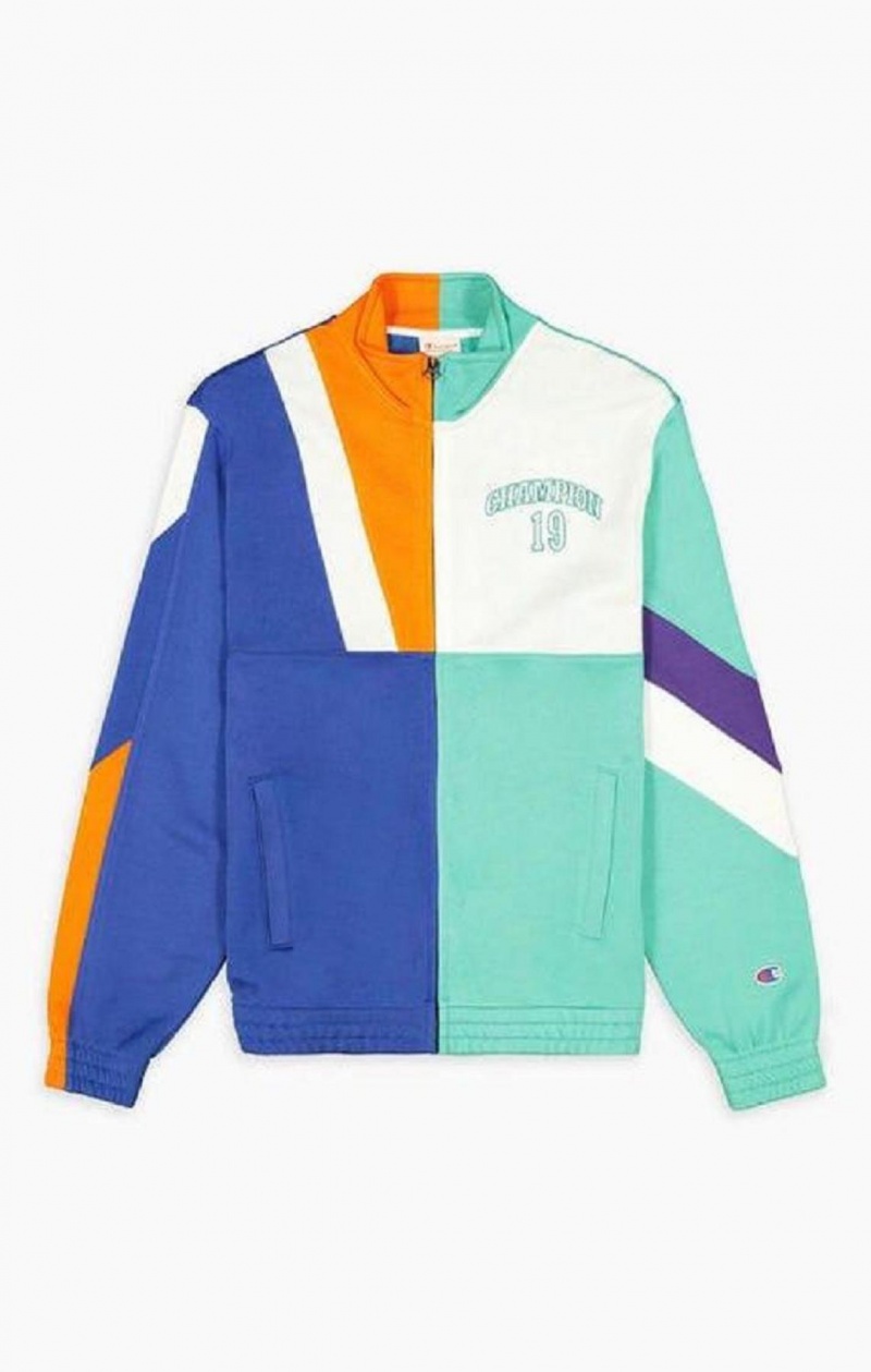 Chaquetas Champion NBMIX Patchwork 'Champion 19' Basketball Jacket Azules | 7412-JUGXQ