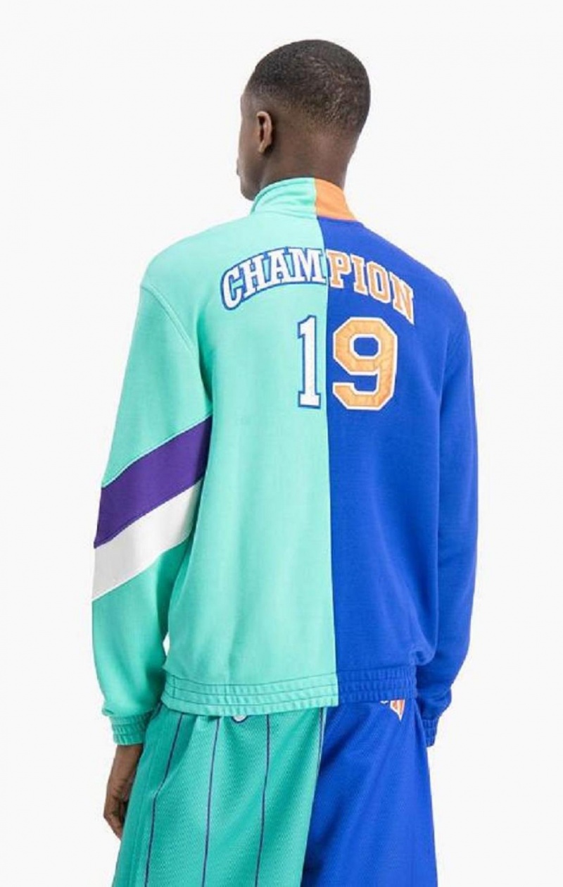 Chaquetas Champion NBMIX Patchwork \'Champion 19\' Basketball Jacket Azules | 7412-JUGXQ