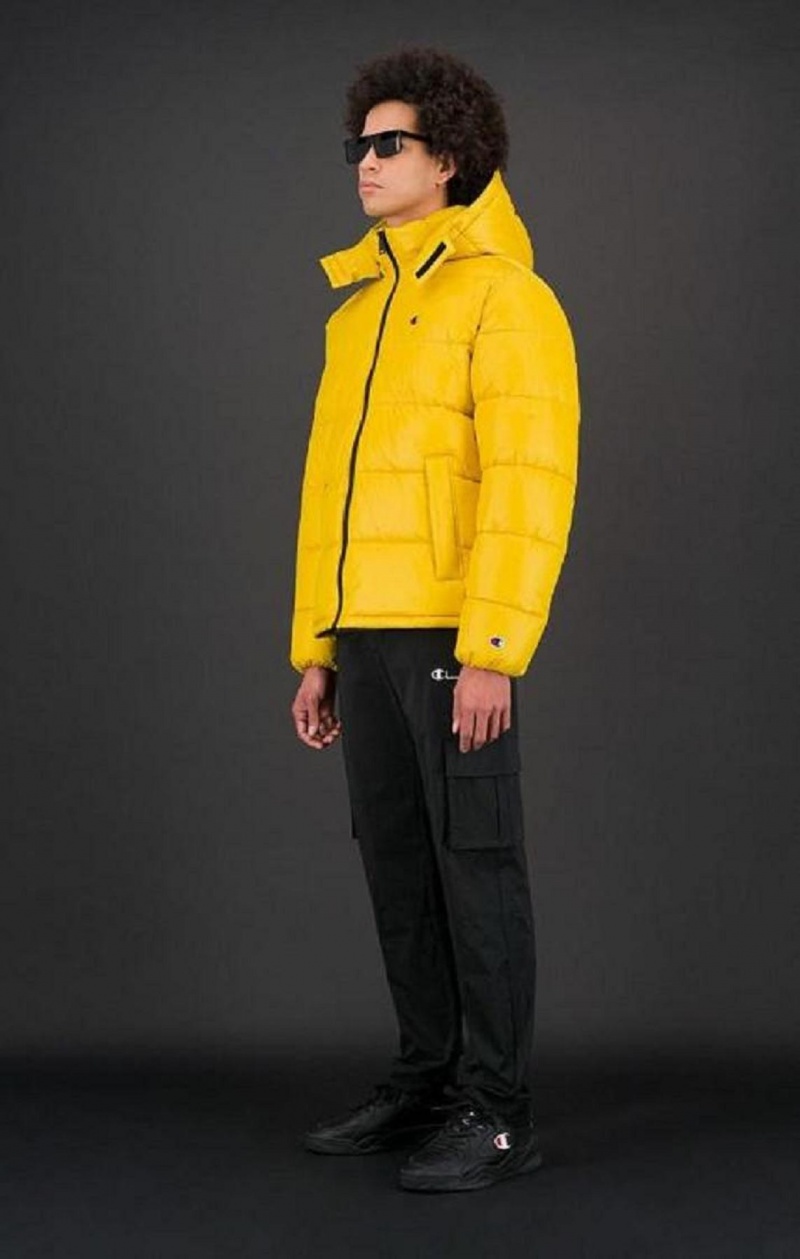 Chaquetas Champion Reflective Hood Zip-Up Acolchado Jacket Amarillo | 0658-THKJO