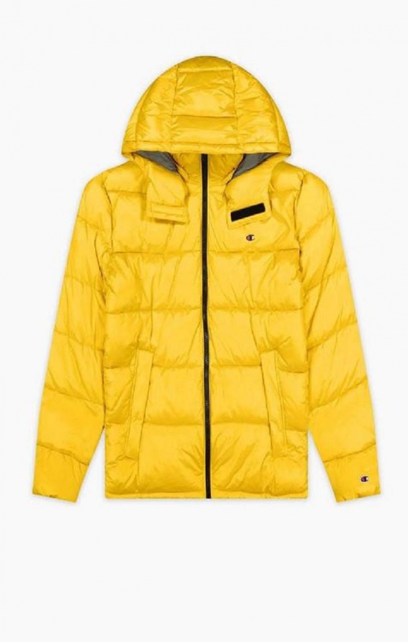 Chaquetas Champion Reflective Hood Zip-Up Acolchado Jacket Amarillo | 0658-THKJO