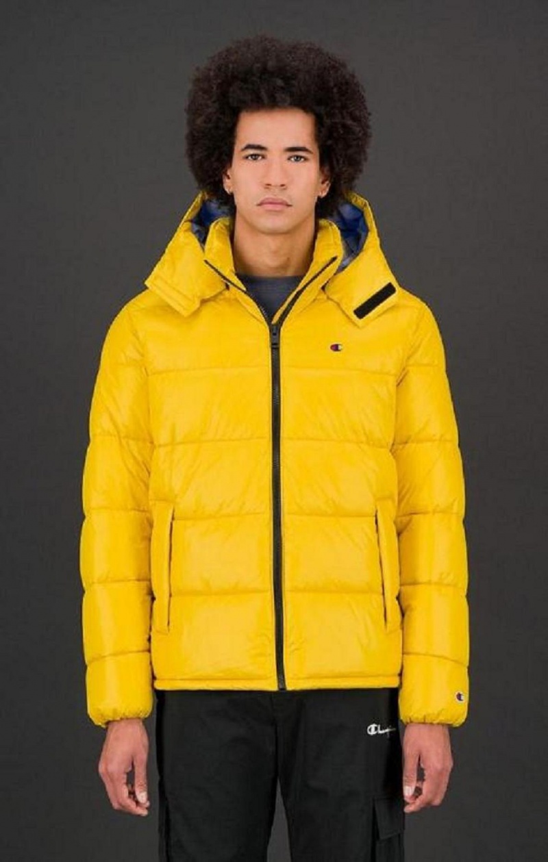 Chaquetas Champion Reflective Hood Zip-Up Acolchado Jacket Amarillo | 0658-THKJO