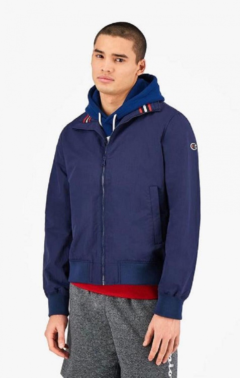 Chaquetas Champion Rubber C Zip-Through Jacket Azules Oscuro | 7543-KIPAZ