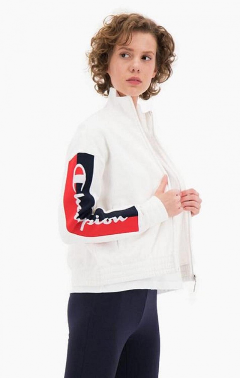 Chaquetas Champion Two Tone Insert Sleeve Sweat Jacket Blancas | 4791-SLDYG