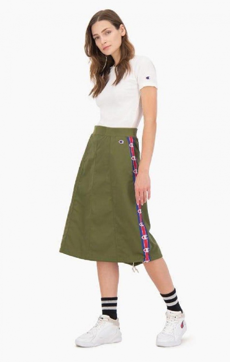 Falda Champion Logo Tape Utility Midi Skirt Verde Oliva Verde | 9746-DZBYG