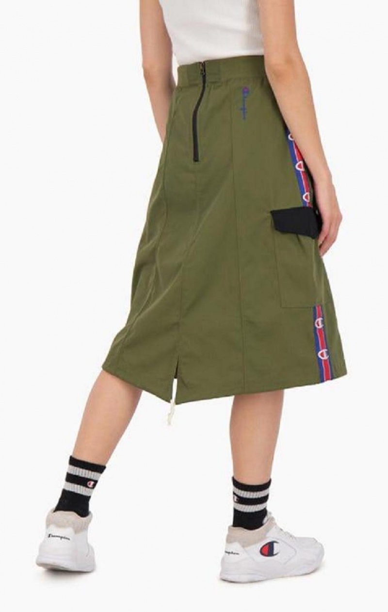 Falda Champion Logo Tape Utility Midi Skirt Verde Oliva Verde | 9746-DZBYG