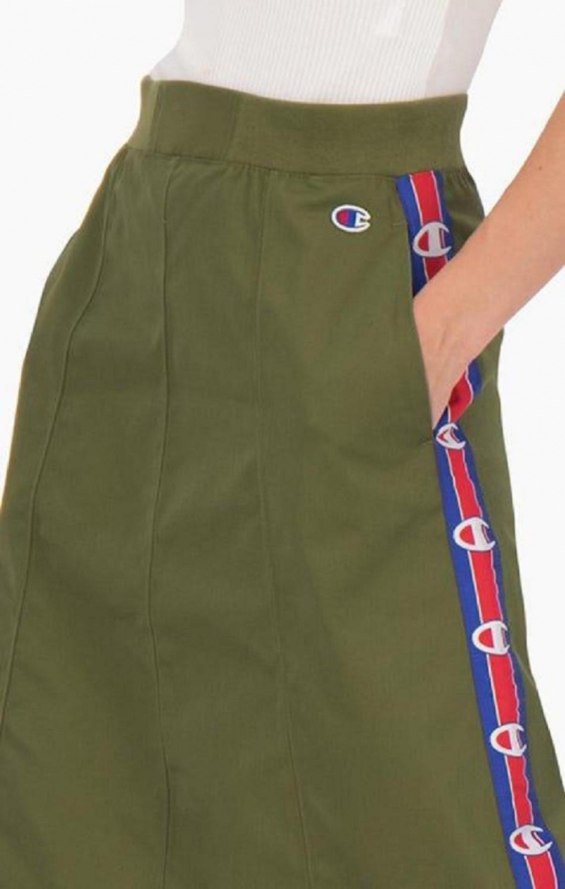 Falda Champion Logo Tape Utility Midi Skirt Verde Oliva Verde | 9746-DZBYG