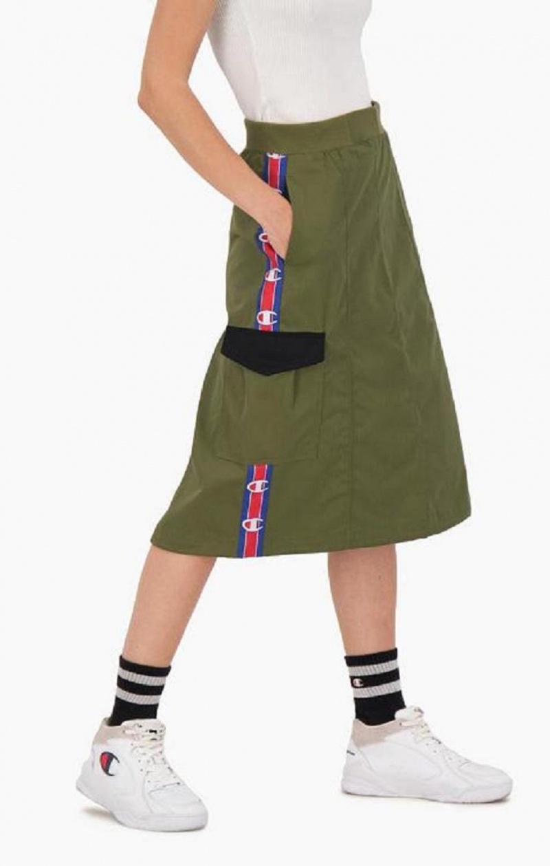 Falda Champion Logo Tape Utility Midi Skirt Verde Oliva Verde | 9746-DZBYG