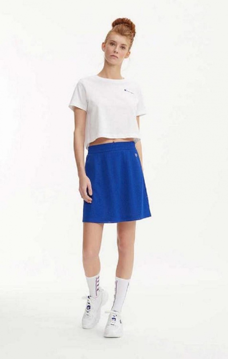 Falda Champion Mesh Tenis Mini Skirt Azules | 1740-KIFWG