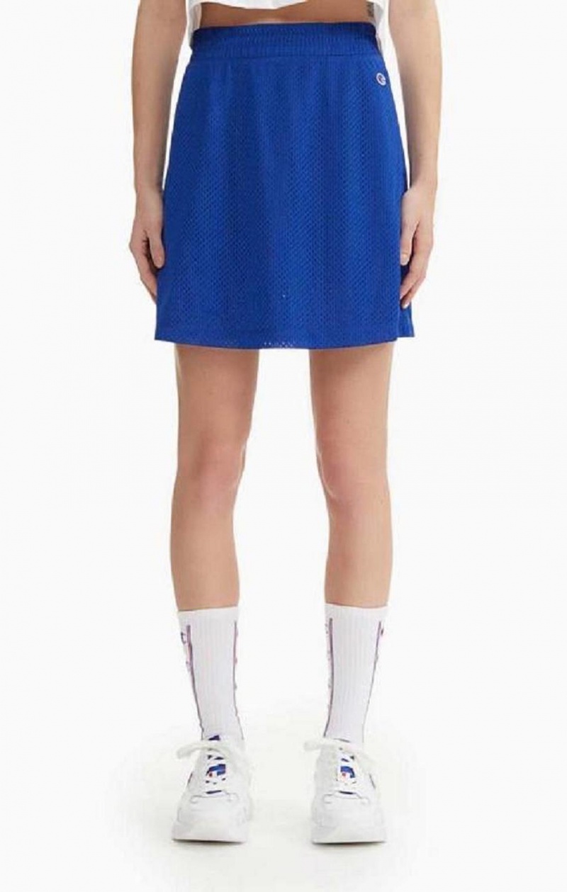 Falda Champion Mesh Tenis Mini Skirt Azules | 1740-KIFWG