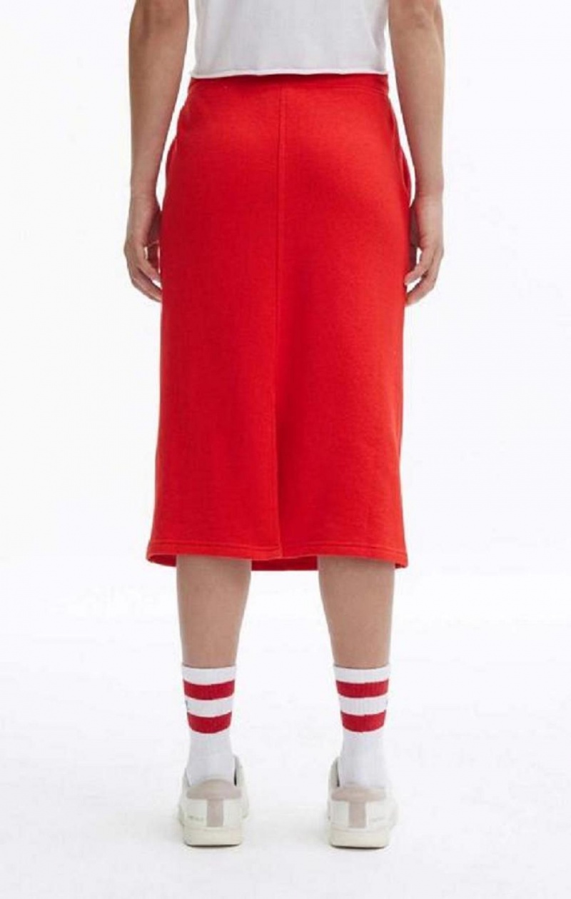 Falda Champion Split Back Reverse Weave Midi Skirt Rojas | 5608-ZLWCD