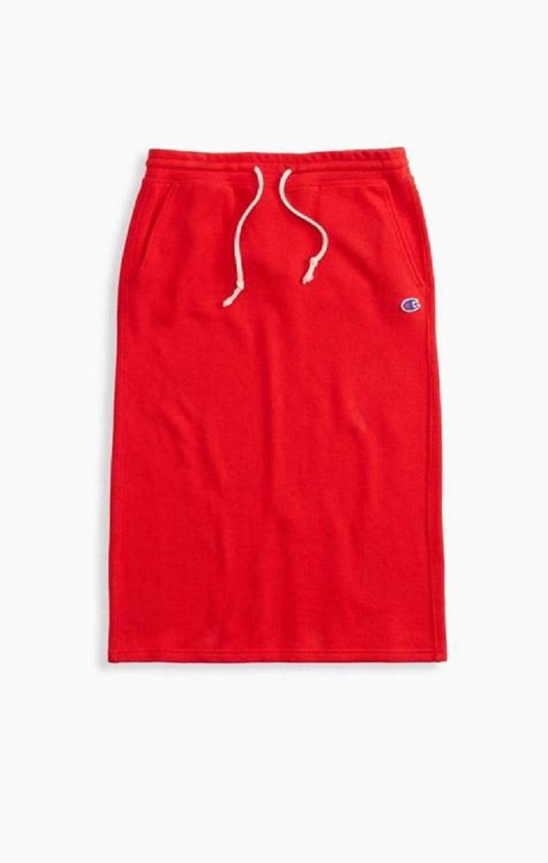 Falda Champion Split Back Reverse Weave Midi Skirt Rojas | 5608-ZLWCD