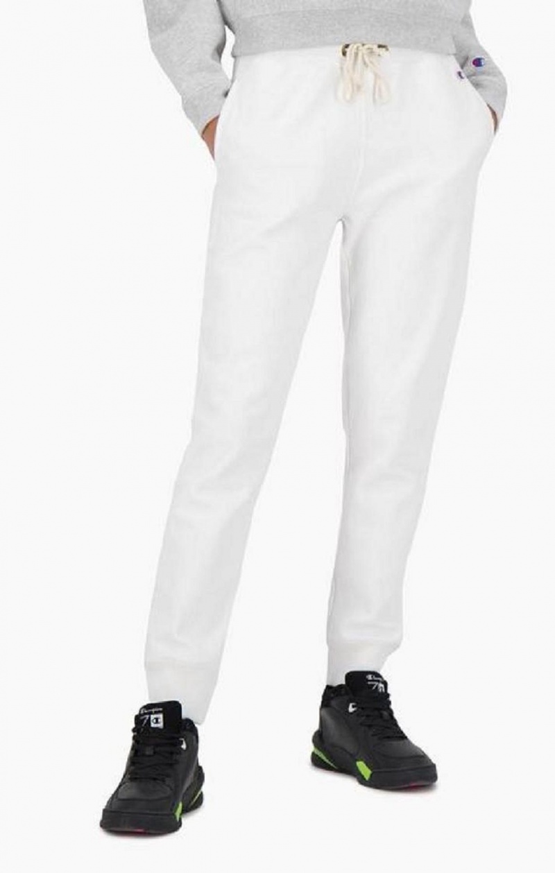 Pantalon Jogger Champion Acanalado Cuffed Stretch Reverse Weave Joggers Blancas | 6589-QUOGP