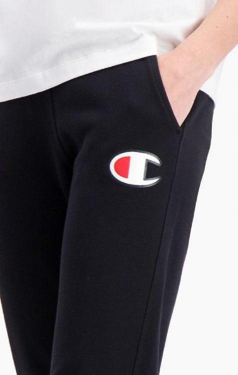 Pantalon Jogger Champion C Logo Acanalado Cuffed Joggers Negras | 2341-XROCF