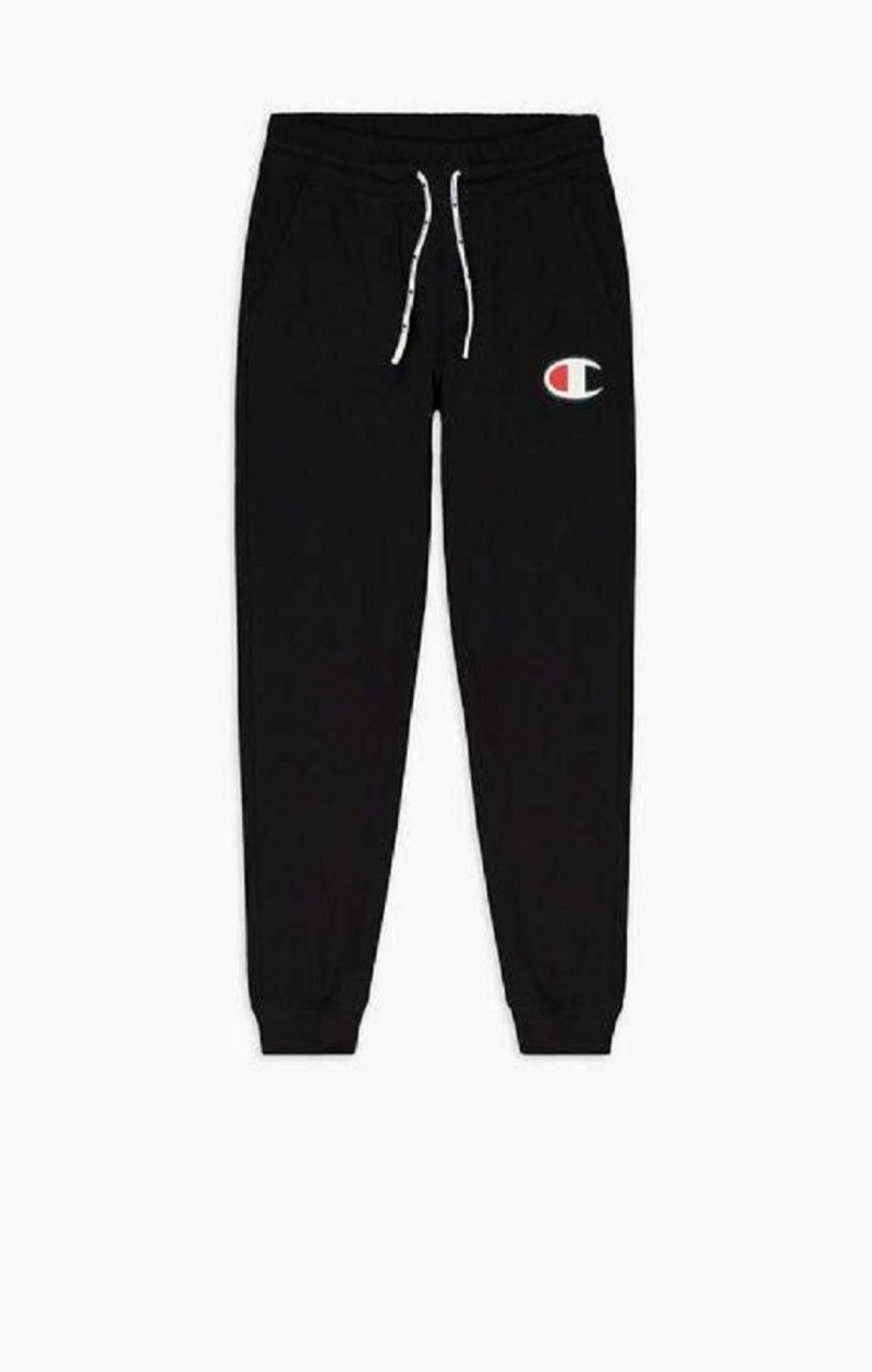 Pantalon Jogger Champion C Logo Acanalado Cuffed Joggers Negras | 2341-XROCF