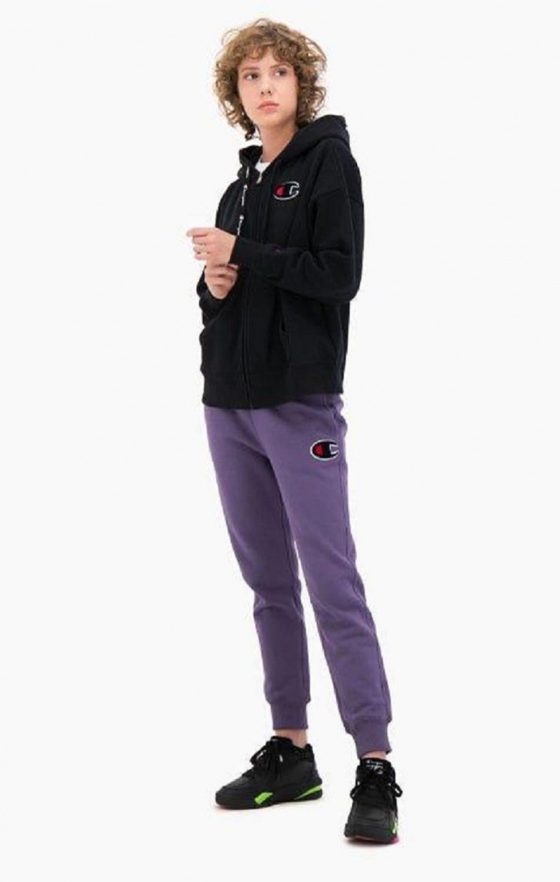 Pantalon Jogger Champion Contrast Cuff Fleece Velvet C Joggers Moradas Verde Oliva | 8034-JQHAM