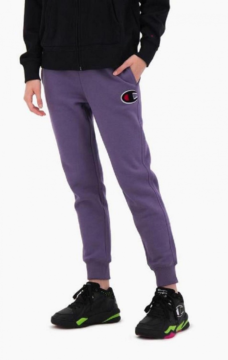 Pantalon Jogger Champion Contrast Cuff Fleece Velvet C Joggers Moradas Verde Oliva | 8034-JQHAM