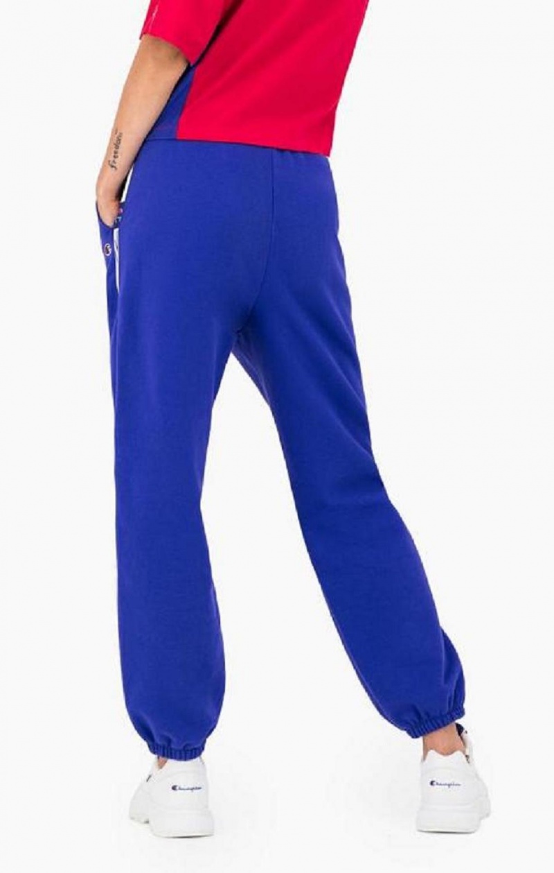 Pantalon Jogger Champion Contrast Jacquard Logo Tape Fleece Joggers Azules | 3012-ESRPF