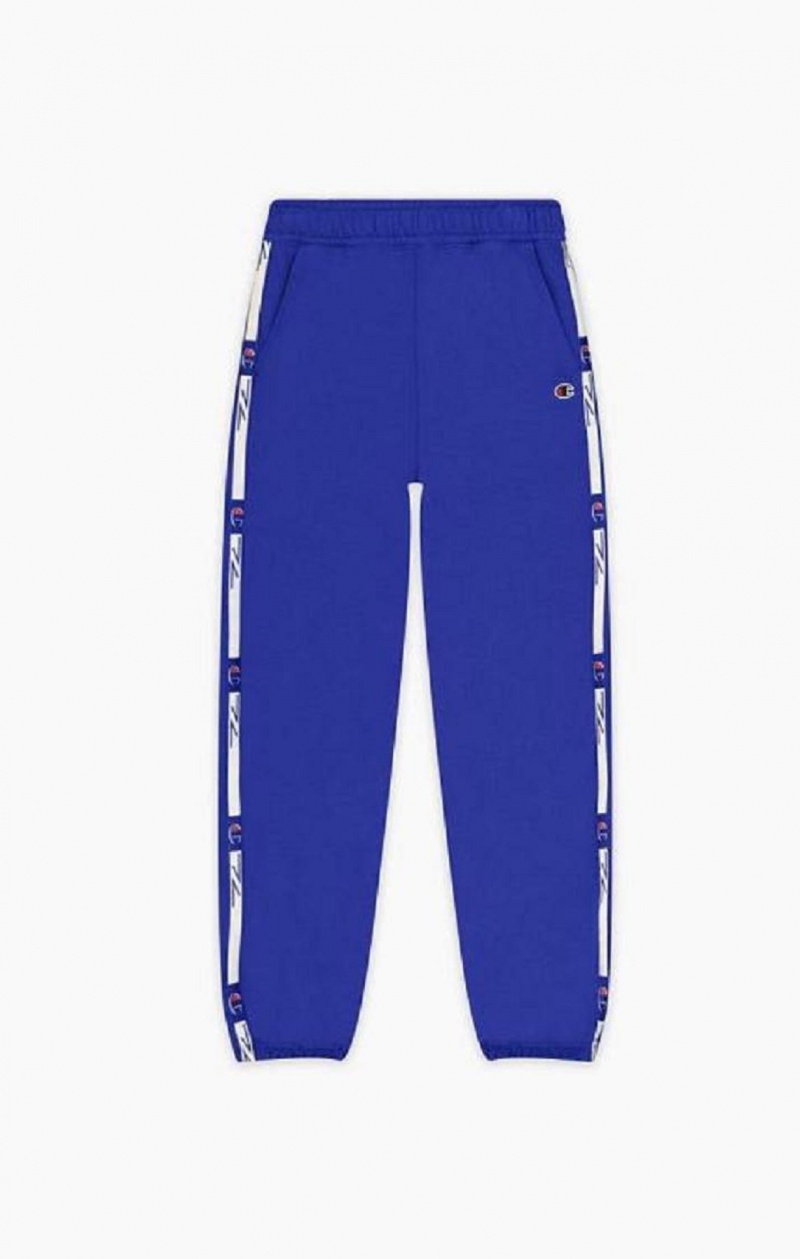 Pantalon Jogger Champion Contrast Jacquard Logo Tape Fleece Joggers Azules | 3012-ESRPF