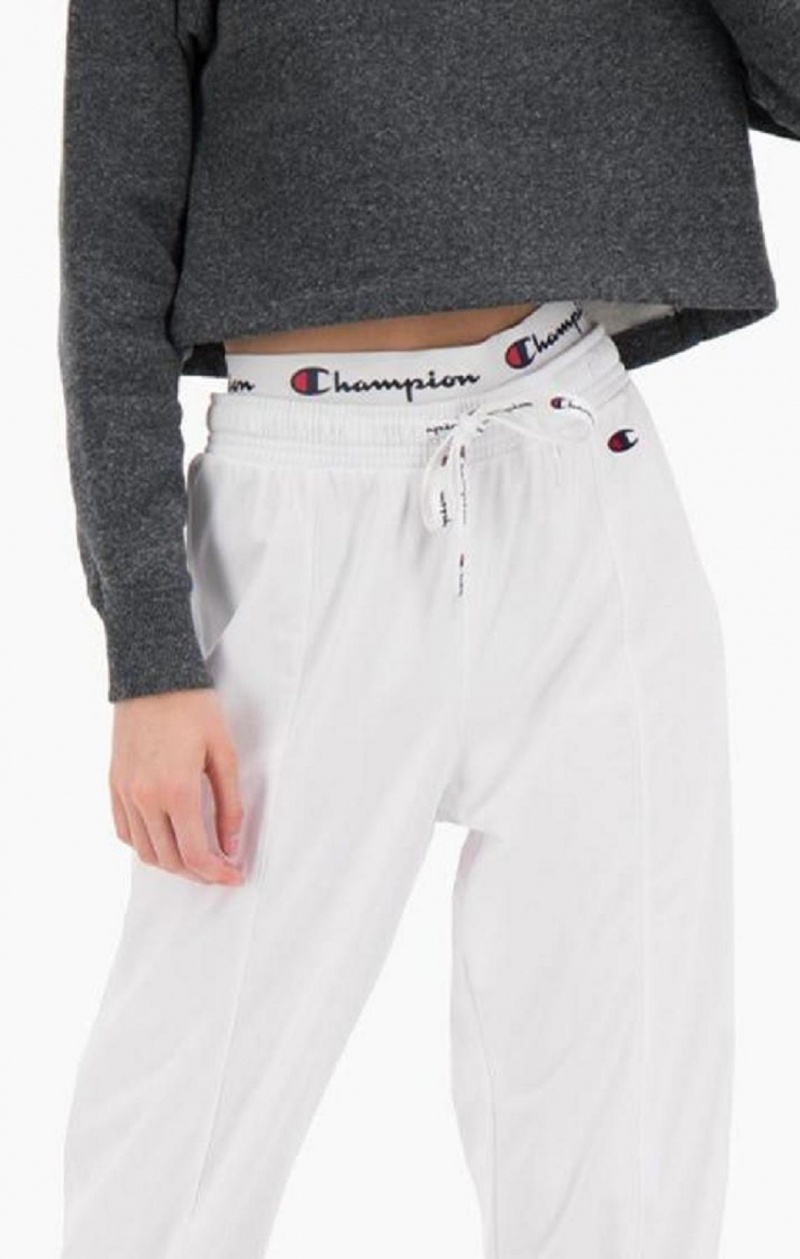 Pantalon Jogger Champion Double Waistband Popper Pista Pants Blancas | 5102-PELNA