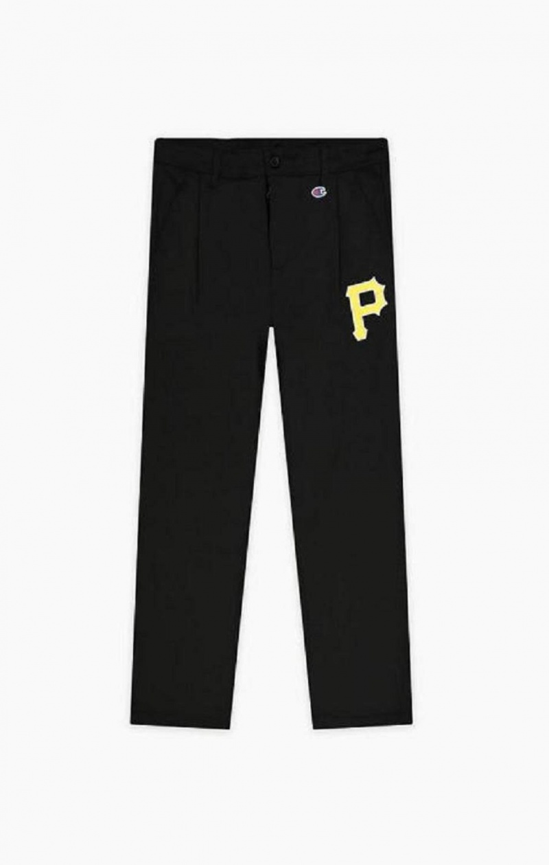 Pantalon Jogger Champion Pittsburgh MLB Directo Hem Woven Trousers Negras | 0294-YRJSI