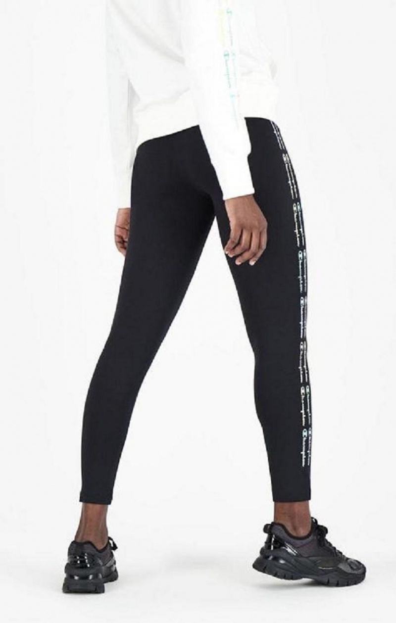 Pantalon Jogger Champion Rainbow Script Logo Print Leggings Negras | 2379-DQFWB