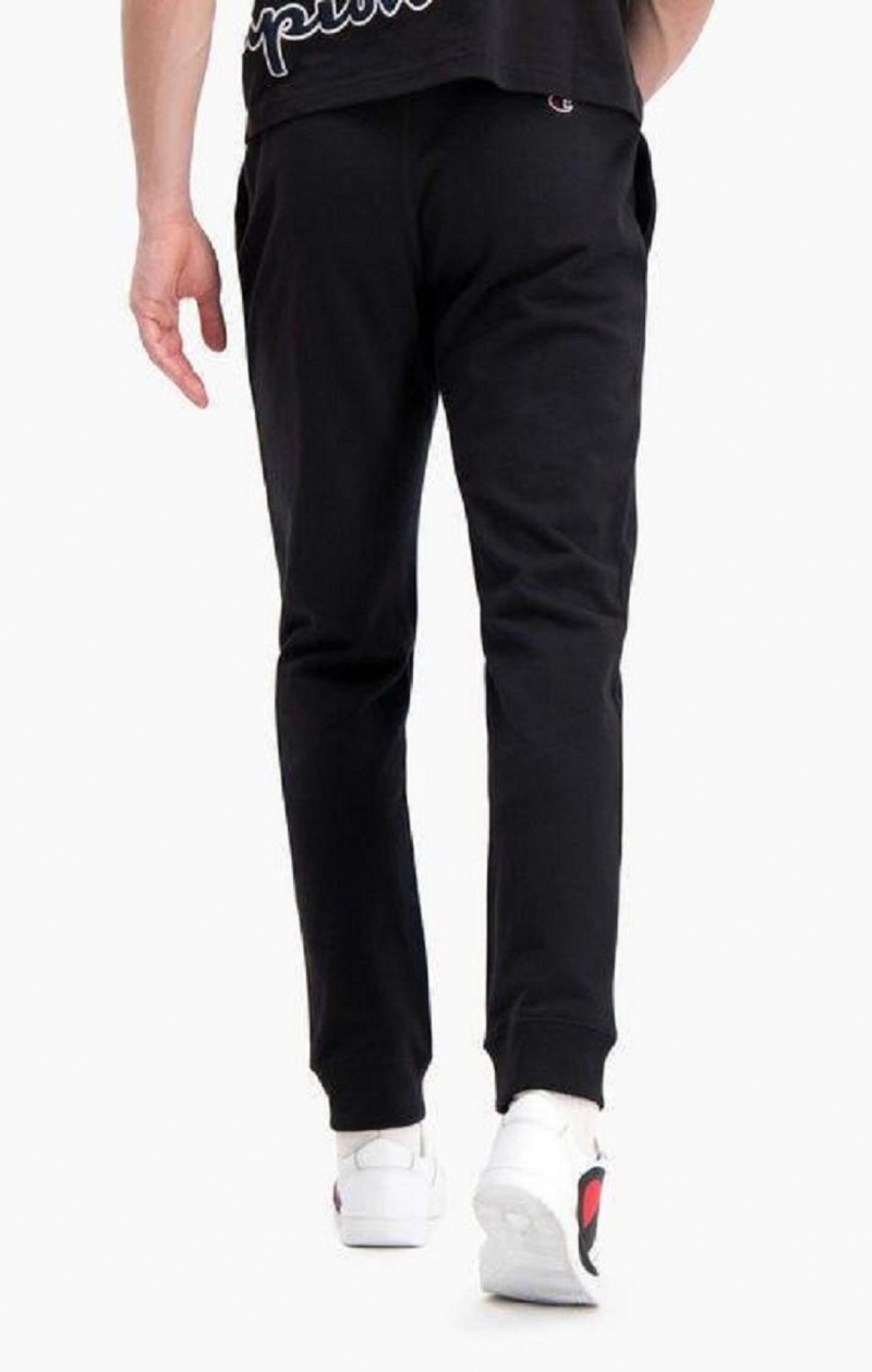 Pantalon Jogger Champion Satin Script Logo Algodon Terry Joggers Negras | 7342-GFVRL