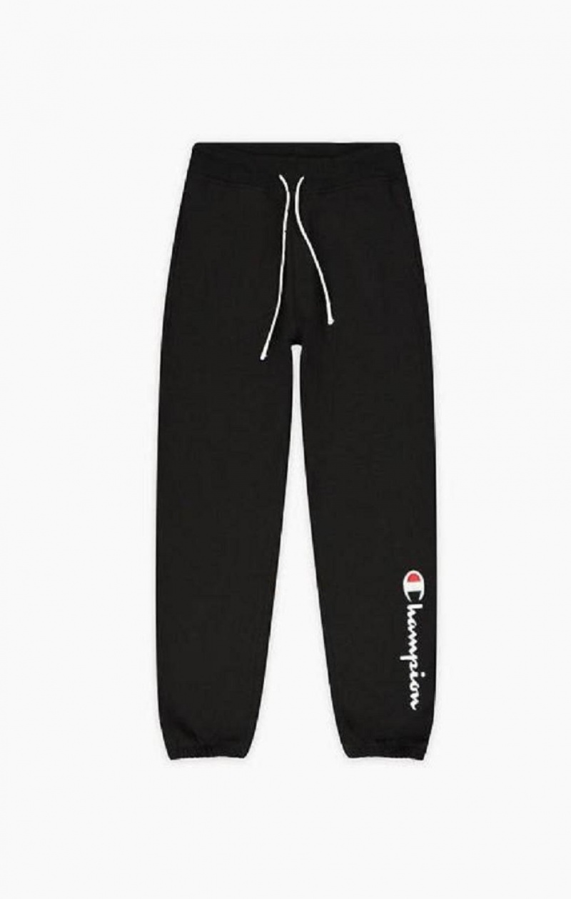 Pantalon Jogger Champion Satin Stitch Script Logo Fleece Joggers Negras | 2358-YTNLM