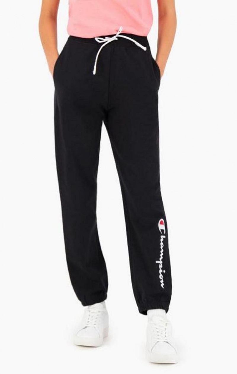 Pantalon Jogger Champion Satin Stitch Script Logo Fleece Joggers Negras | 2358-YTNLM