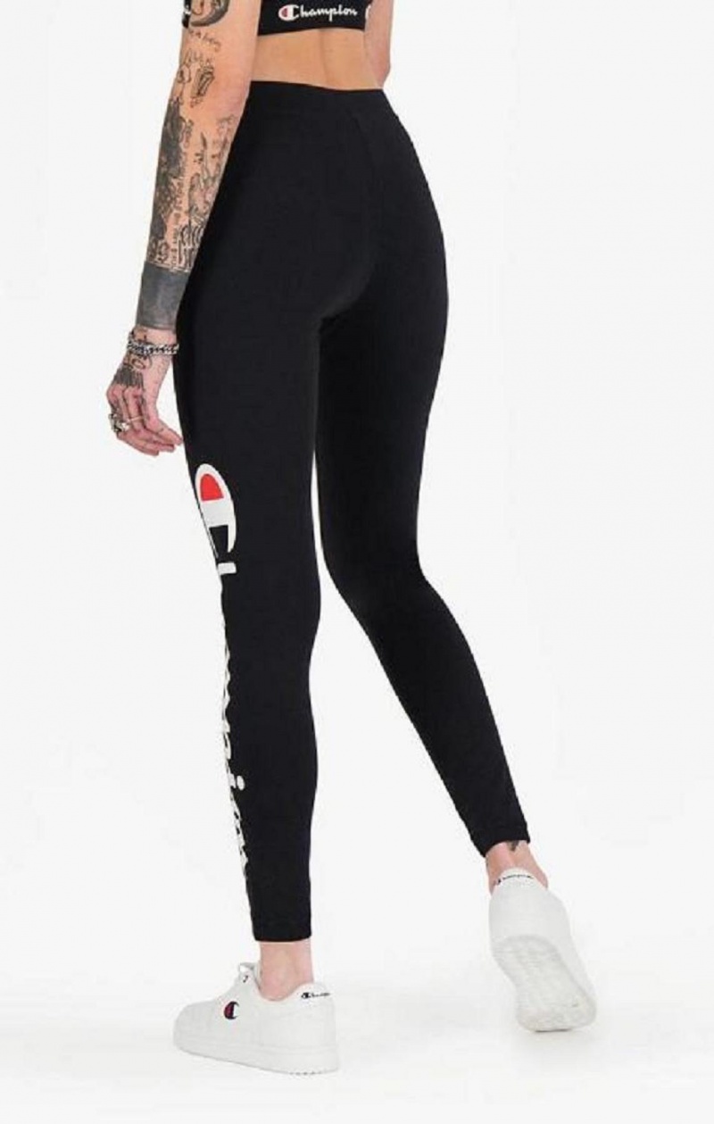 Pantalon Jogger Champion Script Logo 7/8 Leggings Negras | 7250-DVFBC