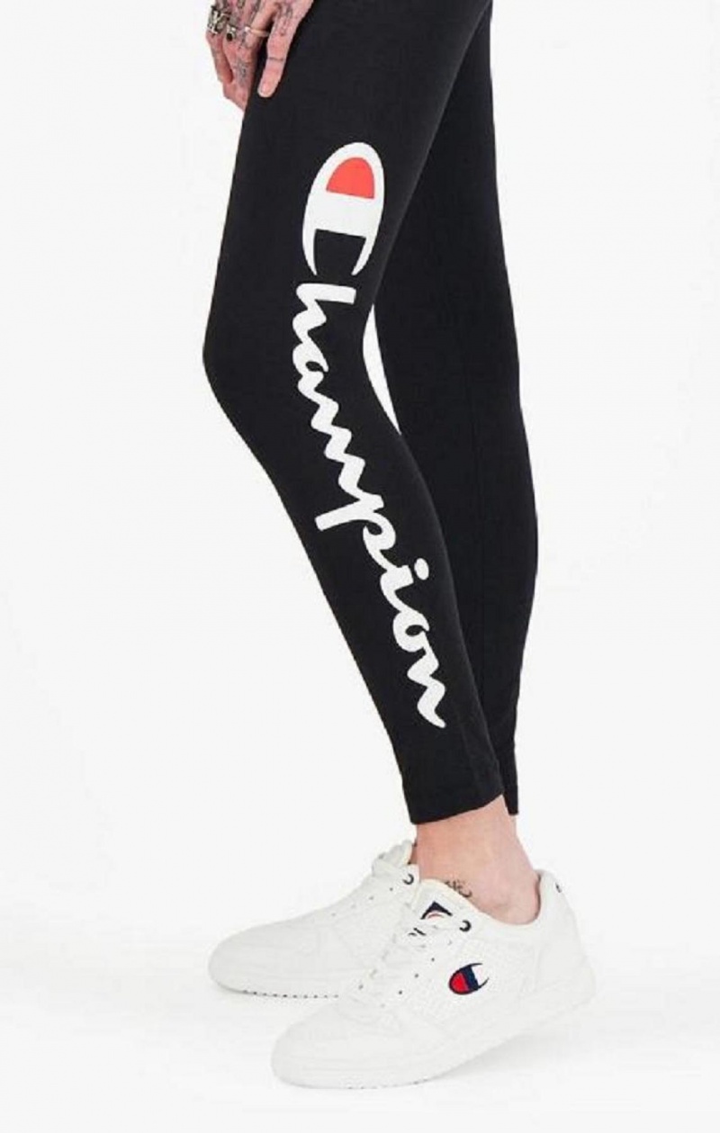 Pantalon Jogger Champion Script Logo 7/8 Leggings Negras | 7250-DVFBC