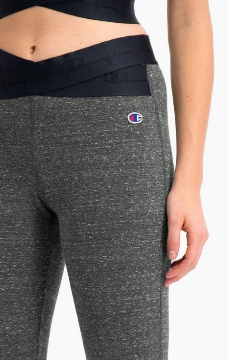 Pantalon Jogger Champion Script Logo Crossover Entrenamiento Leggings Gris Oscuro | 6829-MVFGQ