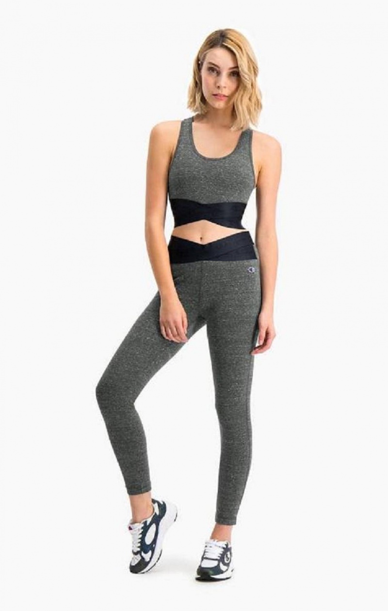 Pantalon Jogger Champion Script Logo Crossover Entrenamiento Leggings Gris Oscuro | 6829-MVFGQ