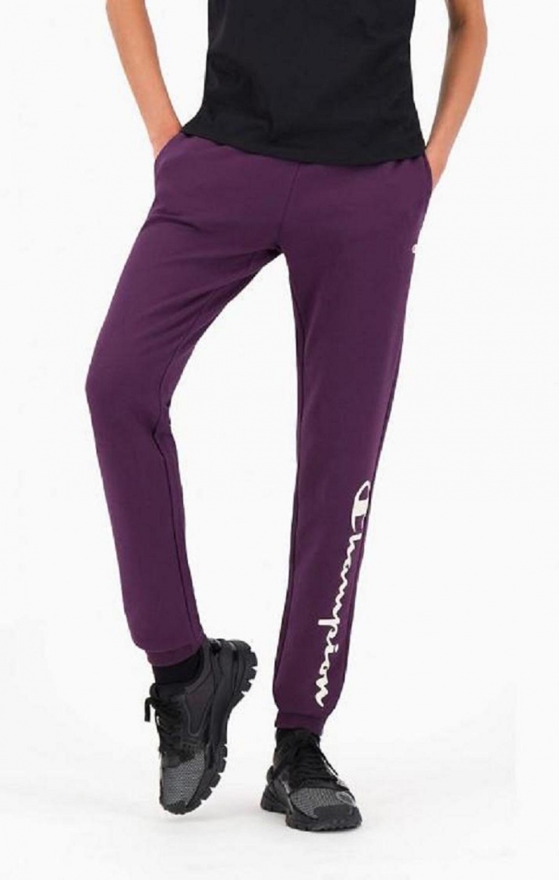 Pantalon Jogger Champion Script Logo Fleece Joggers Moradas Oscuro | 2094-OATCI