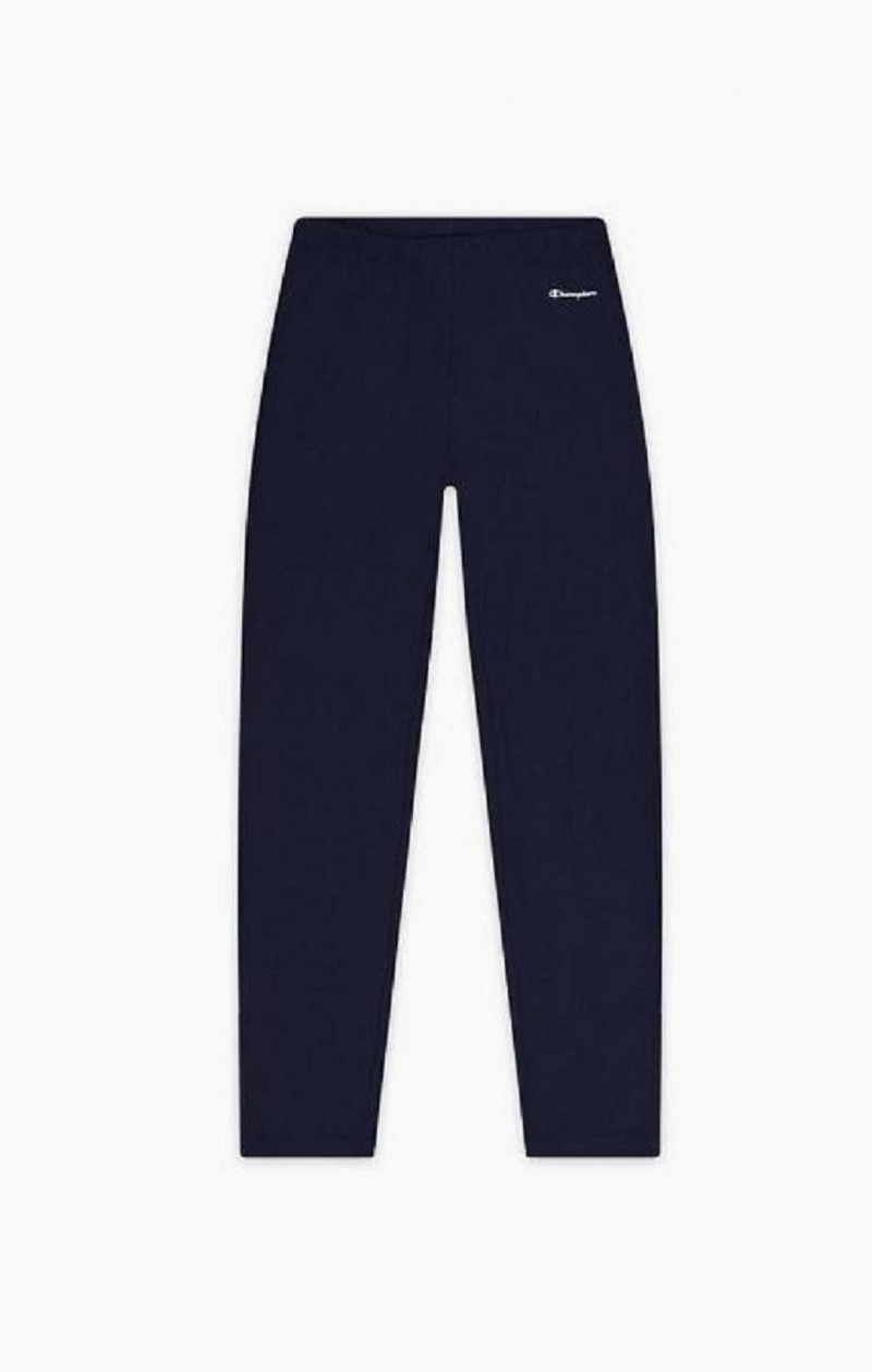 Pantalon Jogger Champion Script Logo Stretch Algodon Leggings Azules Oscuro | 2874-DSFNM