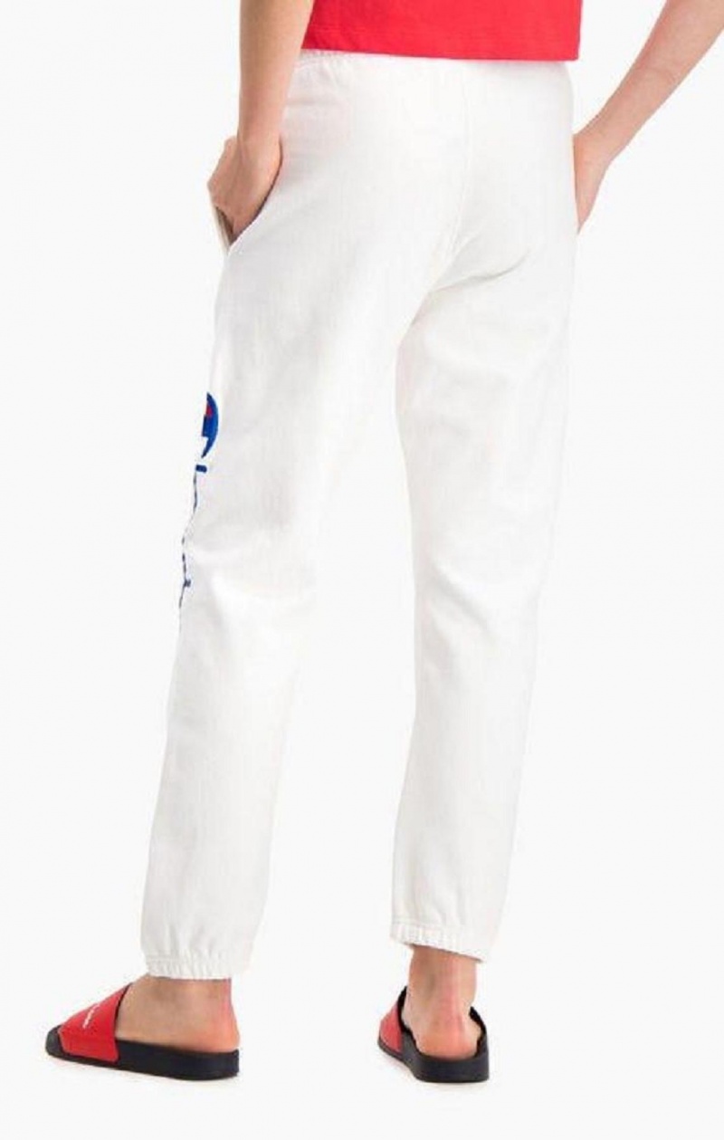 Pantalon Jogger Champion Script Logo Stretch Reverse Weave Joggers Blancas | 7536-SOBWF