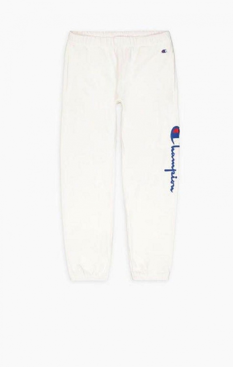 Pantalon Jogger Champion Script Logo Stretch Reverse Weave Joggers Blancas | 7536-SOBWF