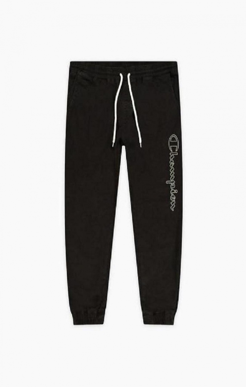 Pantalon Jogger Champion Script Logo Washed Joggers Negras | 4396-XGCLN