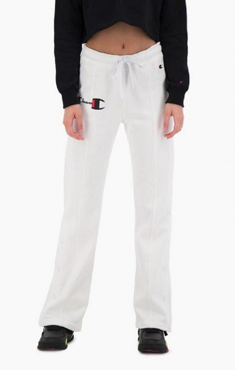 Pantalon Jogger Champion Spliced Logo Popper Pista Pants Blancas | 0468-BZTIM