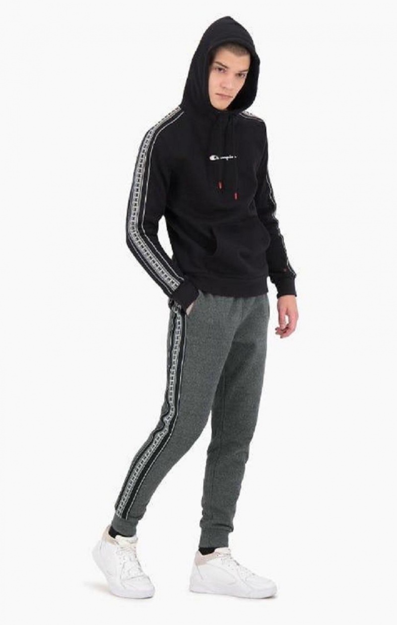 Pantalon Jogger Champion Stripe C Logo Tape Algodon Terry Joggers Gris Oscuro | 6359-KHWYL