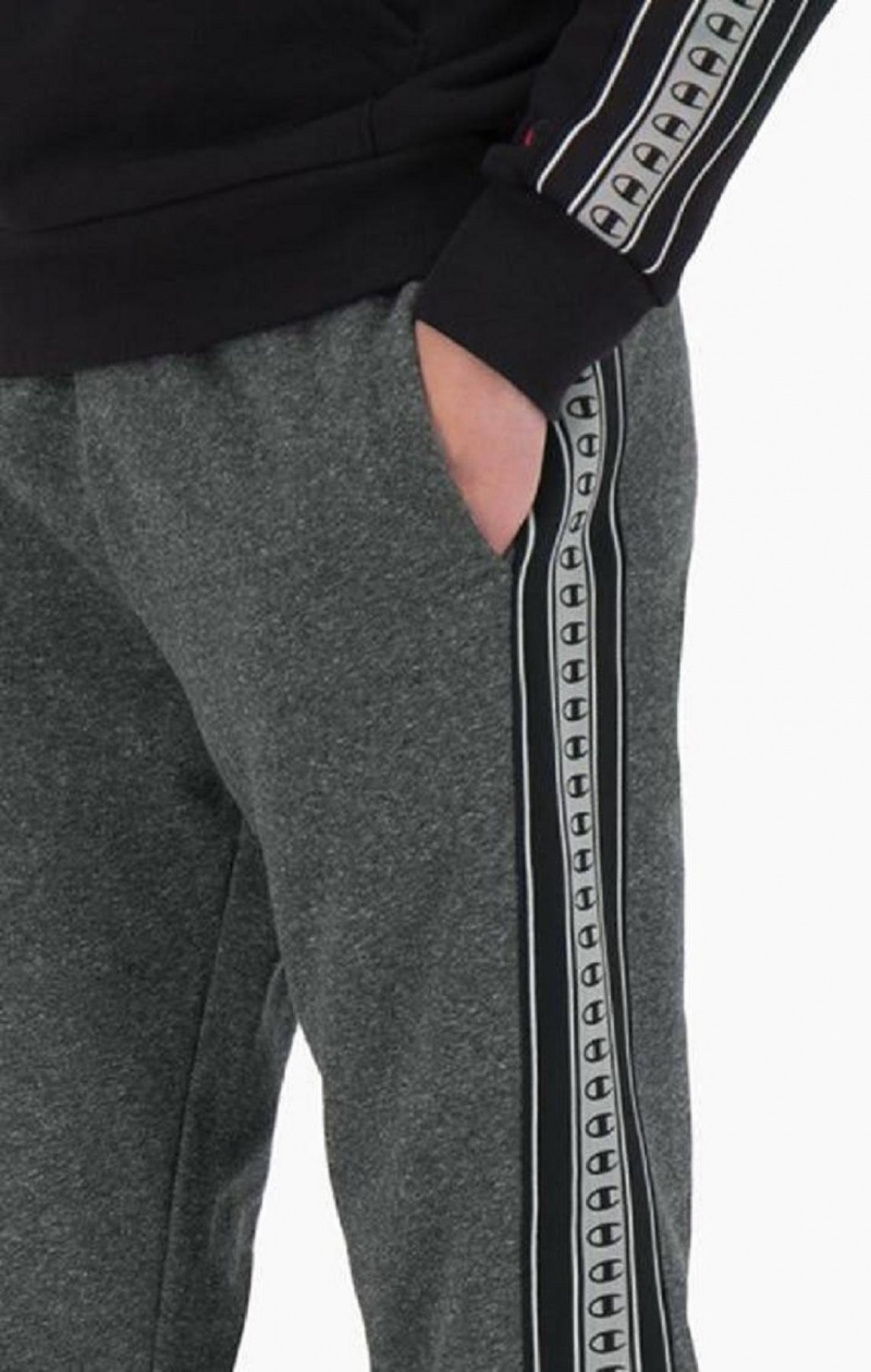 Pantalon Jogger Champion Stripe C Logo Tape Algodon Terry Joggers Gris Oscuro | 6359-KHWYL