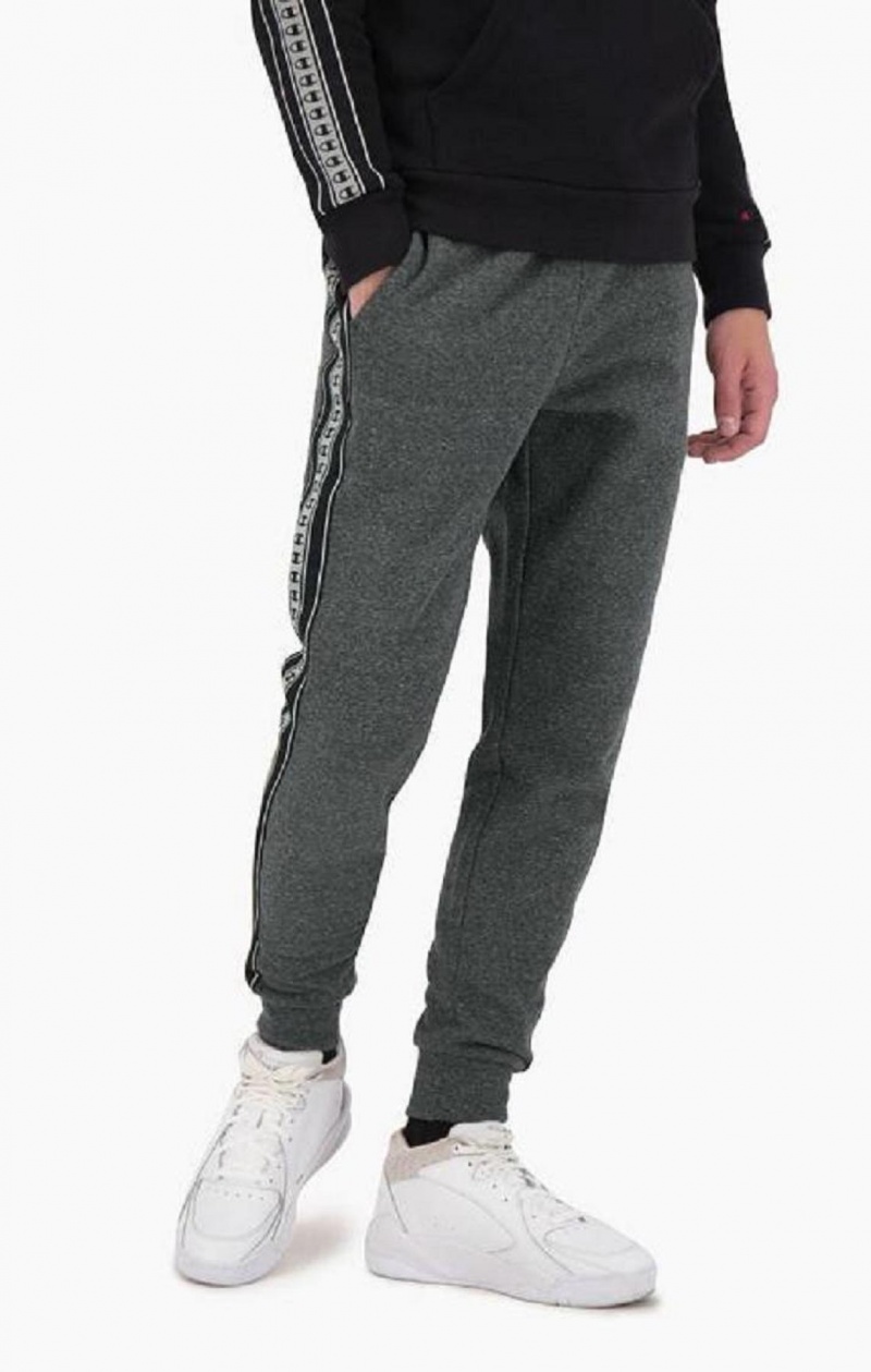 Pantalon Jogger Champion Stripe C Logo Tape Algodon Terry Joggers Gris Oscuro | 6359-KHWYL