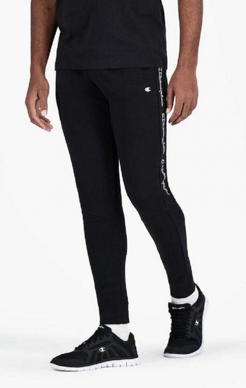 Pantalon Jogger Champion Vertical Script Logo Print Joggers Negras | 7485-XEBJQ