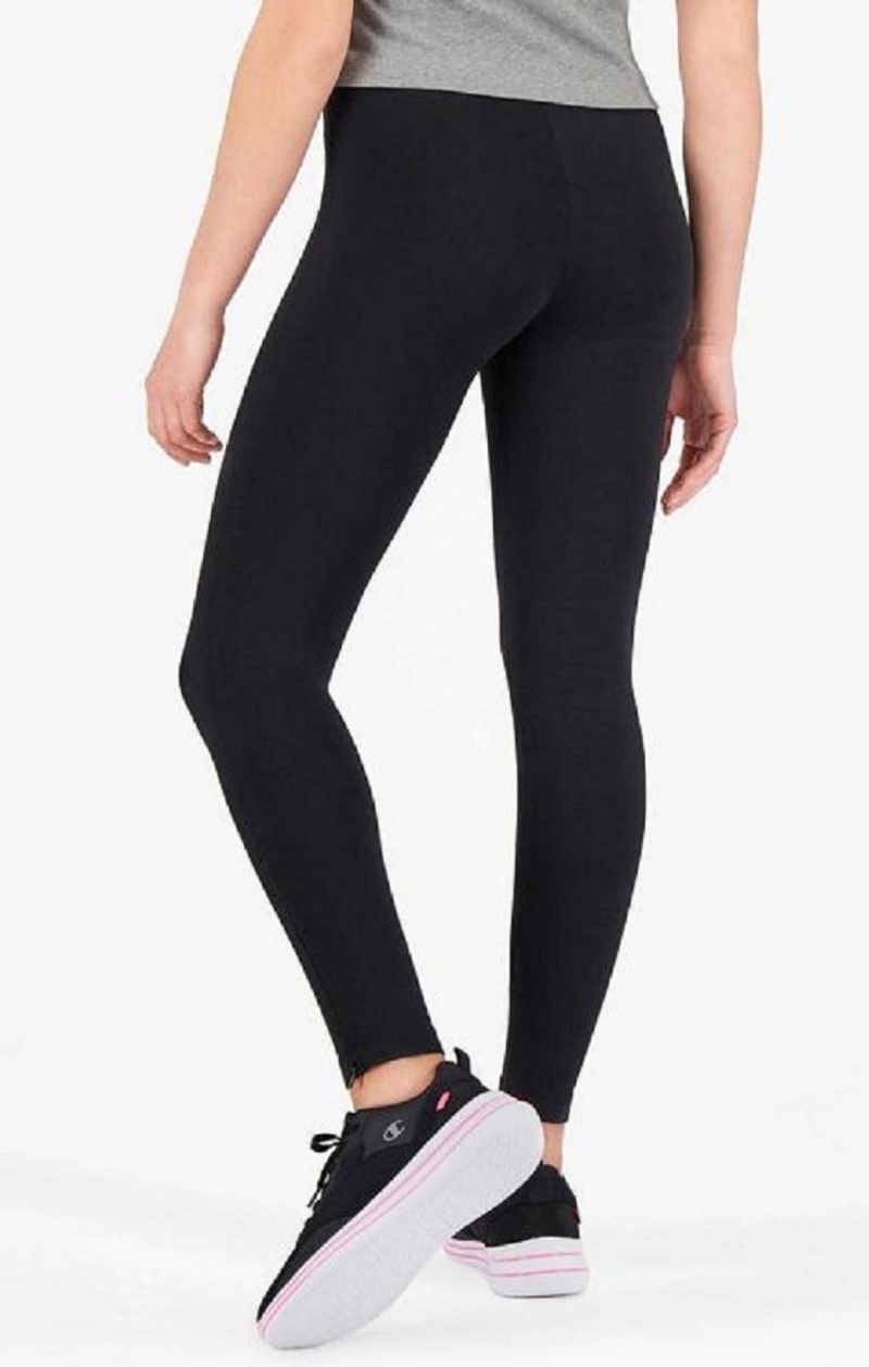 Pantalon Jogger Champion Zip Detail Stretch Algodon Leggings Negras | 7914-IPZKD